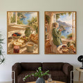 Coastal Breakfast Scene Fine Art Poster | Cottage Kitchen Print