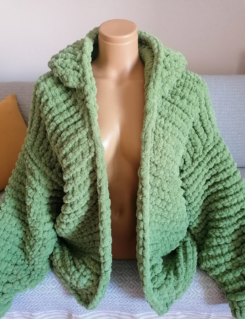 Chunky Chenille Hooded Knit Cardigan