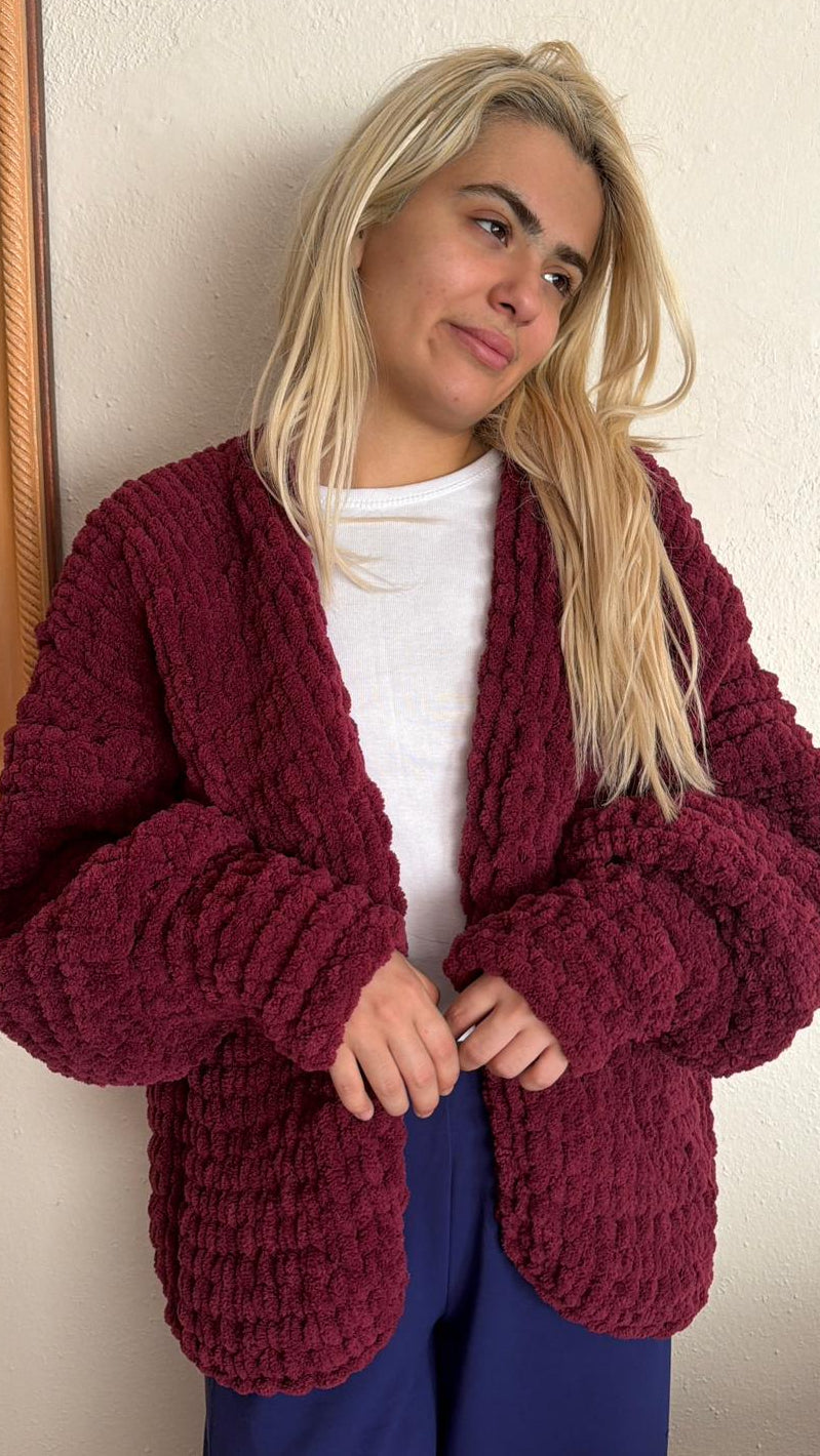 Chunky Chenille Knit Cardigan