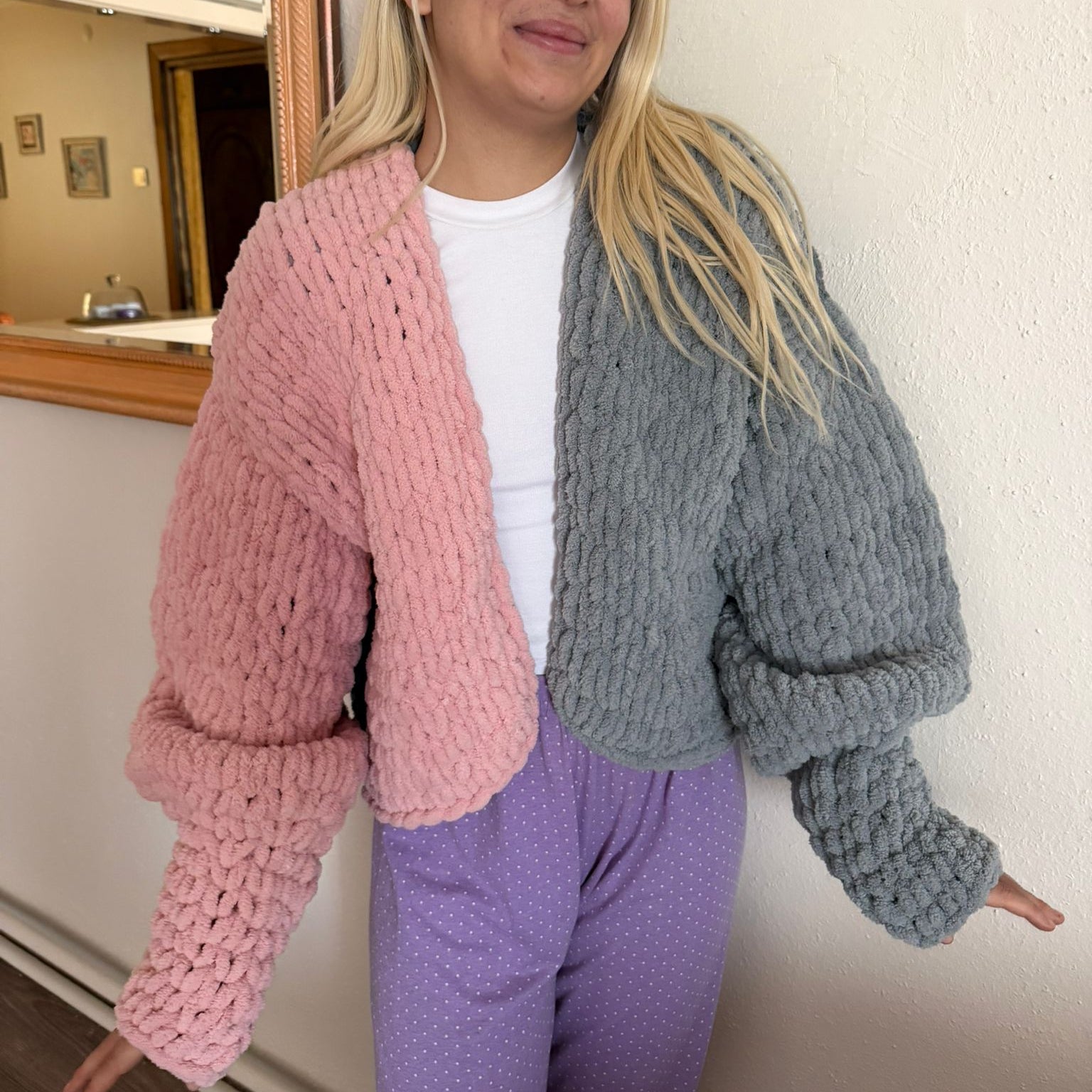 Oversized Chunky Chenille Knit Cardigan